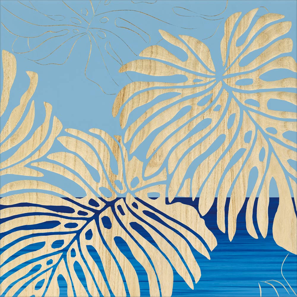 絵画 ウッド スカルプチャー アート「ワイルド モンステラS（BL+NP）」 手彫り 彫刻 ハンドメイド ハンドペイント インテリア リビング 玄関 おしゃれ ギフト プレゼント Lサイズ