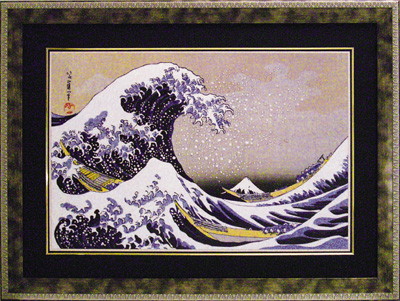 最大100%ポイントバック！限定抽選 浮世絵・日本画 葛飾北斎 冨獄三十六景 神奈川沖浪裏/インテリア 額入り 額装込 風景画 油絵 ポスター アート アートパネル リビング 玄関 プレゼント モダン アートフレーム 飾る 5Lサイズ おしゃれ 壁掛け 絵