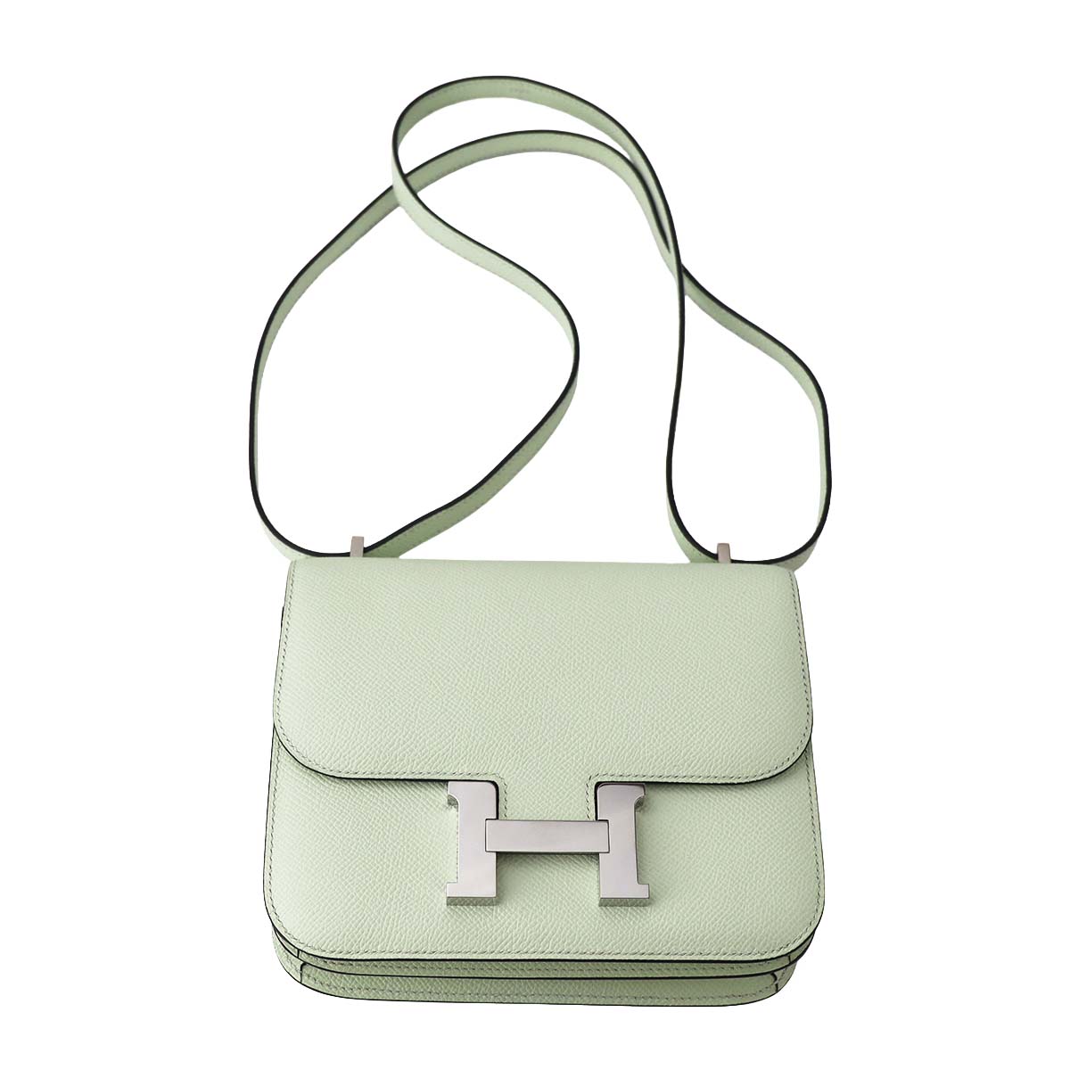 HERMES エルメス コンスタンスミニ 18 エプソン シルバー金具 ヴェールフィズ U刻印 ミラー付き【代引き無料】ハンドバッグ【中古】22991202