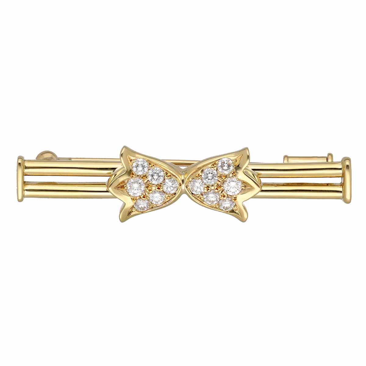 ヴィンテージ ChristianDior クリスチャンディオール ダイヤモンド ブローチ 750 K18 YG イエローゴールド【送料無料】【中古】TMR2407290003