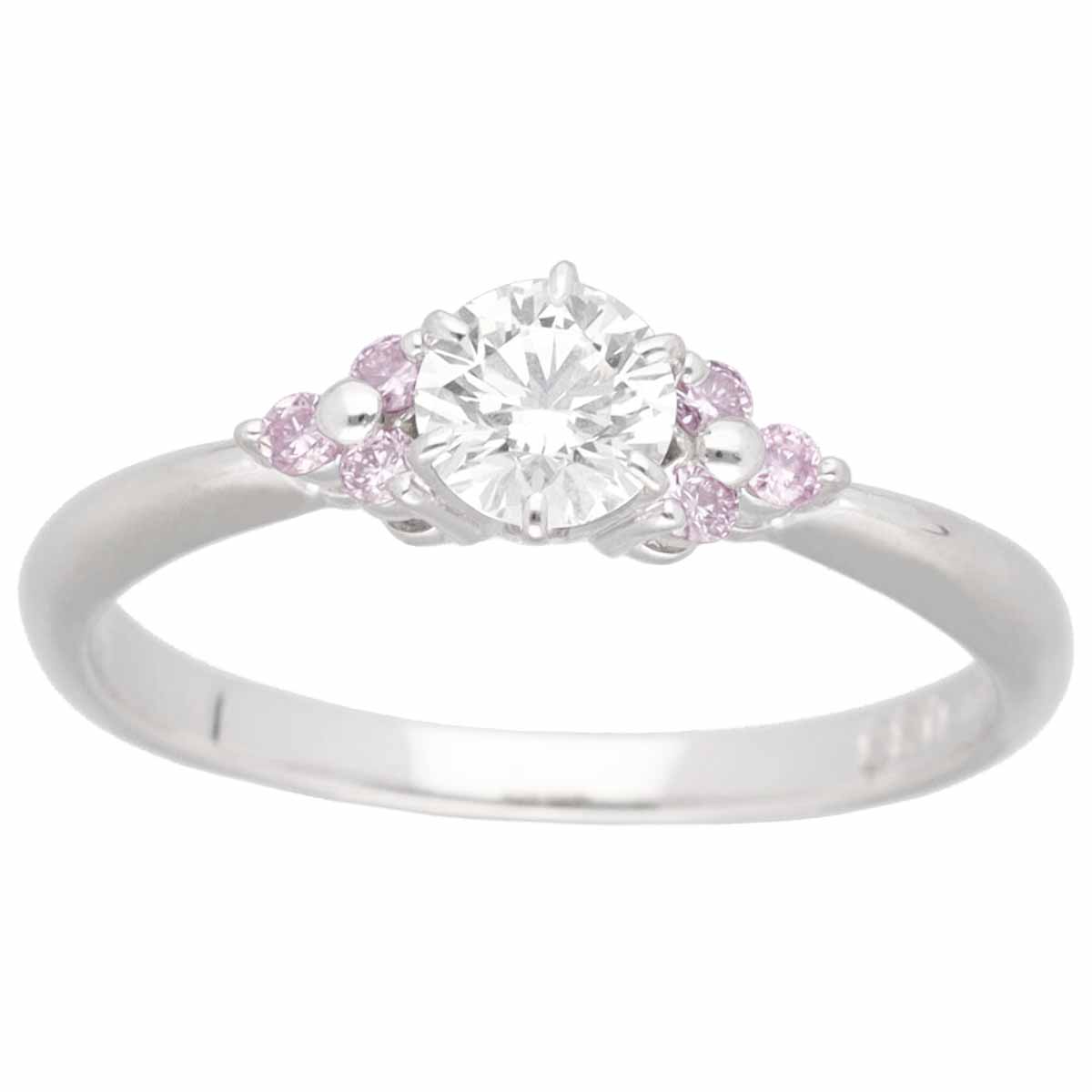 TASAKI タサキ ダイヤモンド(0.33ct H-VVS2)　ピンクダイヤモンド(0.07ct) リング Pt900 プラチナ 日本サイズ約10号 #50 鑑定書【送料無料】指輪【中古】22560705