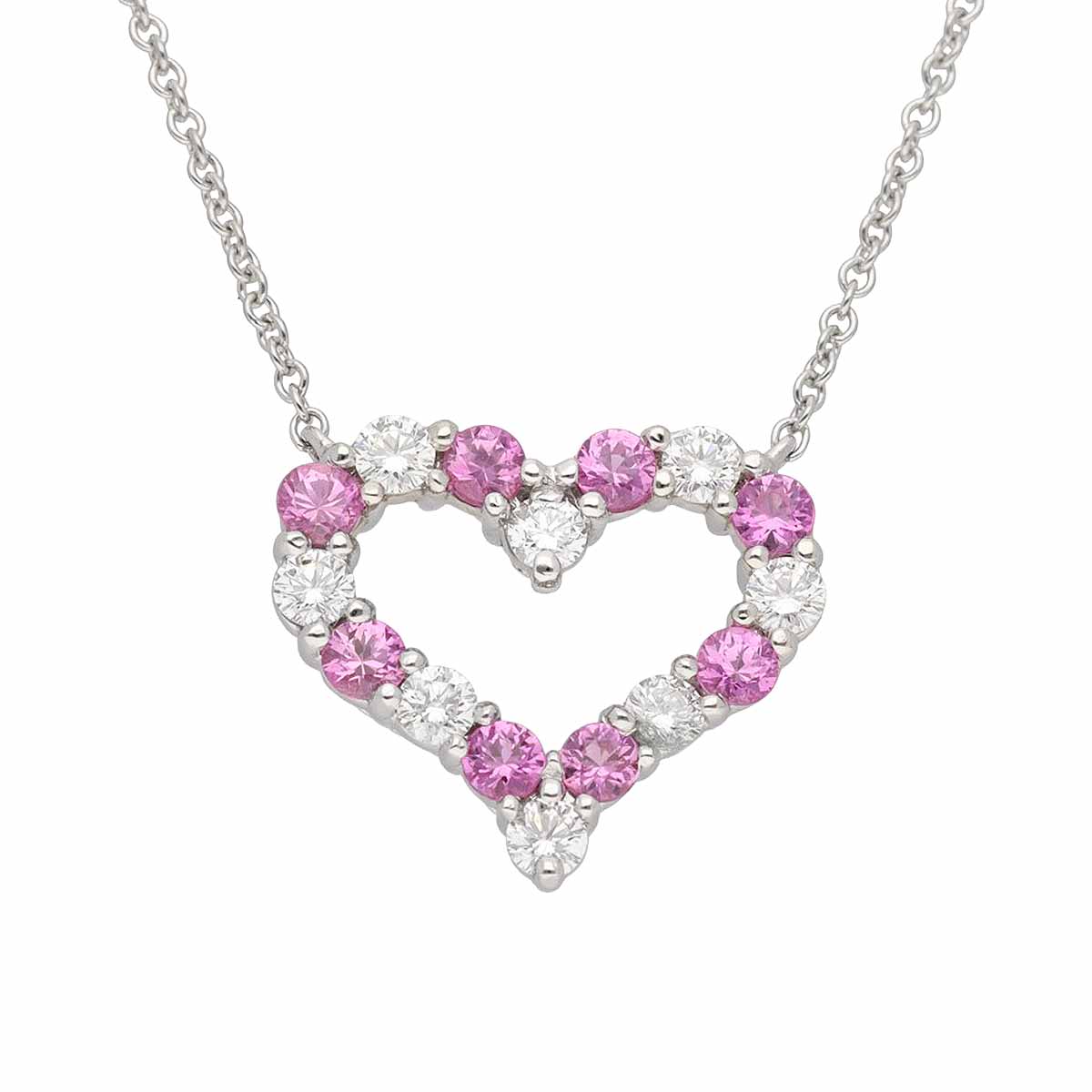 TIFFANY&Co. ティファニー ダイヤモンド ピンクサファイア センチメンタル ハート ペンダント ネックレス スモール PT950 プラチナ【送料無料】【中古】TMR2603090007｜Azabu Vintage 112,000円