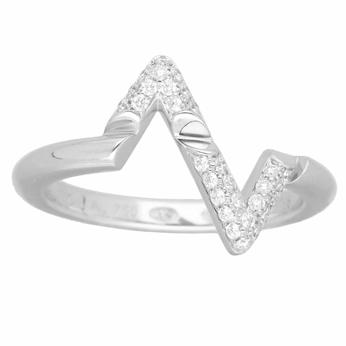 LOUIS VUITTON ルイ・ヴィトン ダイヤモンド(0.1ct) リング LV ヴォルト アップサイド ダウン Q9Q31D 750 K18 WG ホワイトゴールド 日本サイズ約10号 #50【送料無料】指輪【中古】24060208