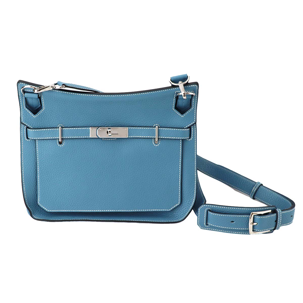 Hermes エルメス ジプシエール28 トリヨンクレマンス ブルージーン シルバー金具 □R刻印【送料無料】ハンドバッグ【中古】24260608