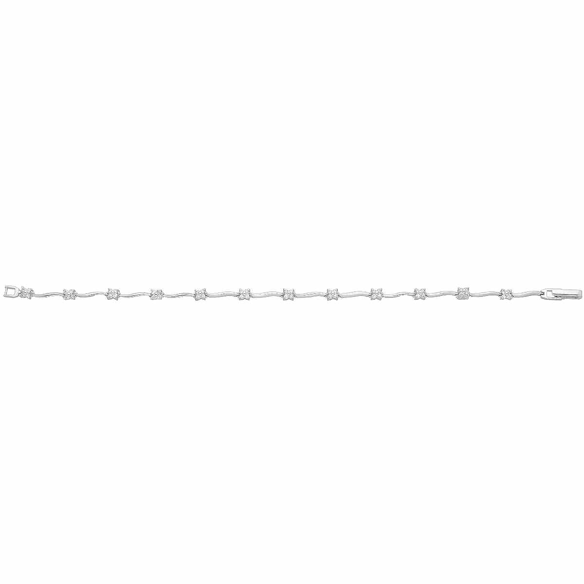 ダイヤモンド(0.60ct)チェーン ステーション ブレスレット 19.5cm 750 K18 WG ホワイトゴールド【送料無料】【中古】24280609