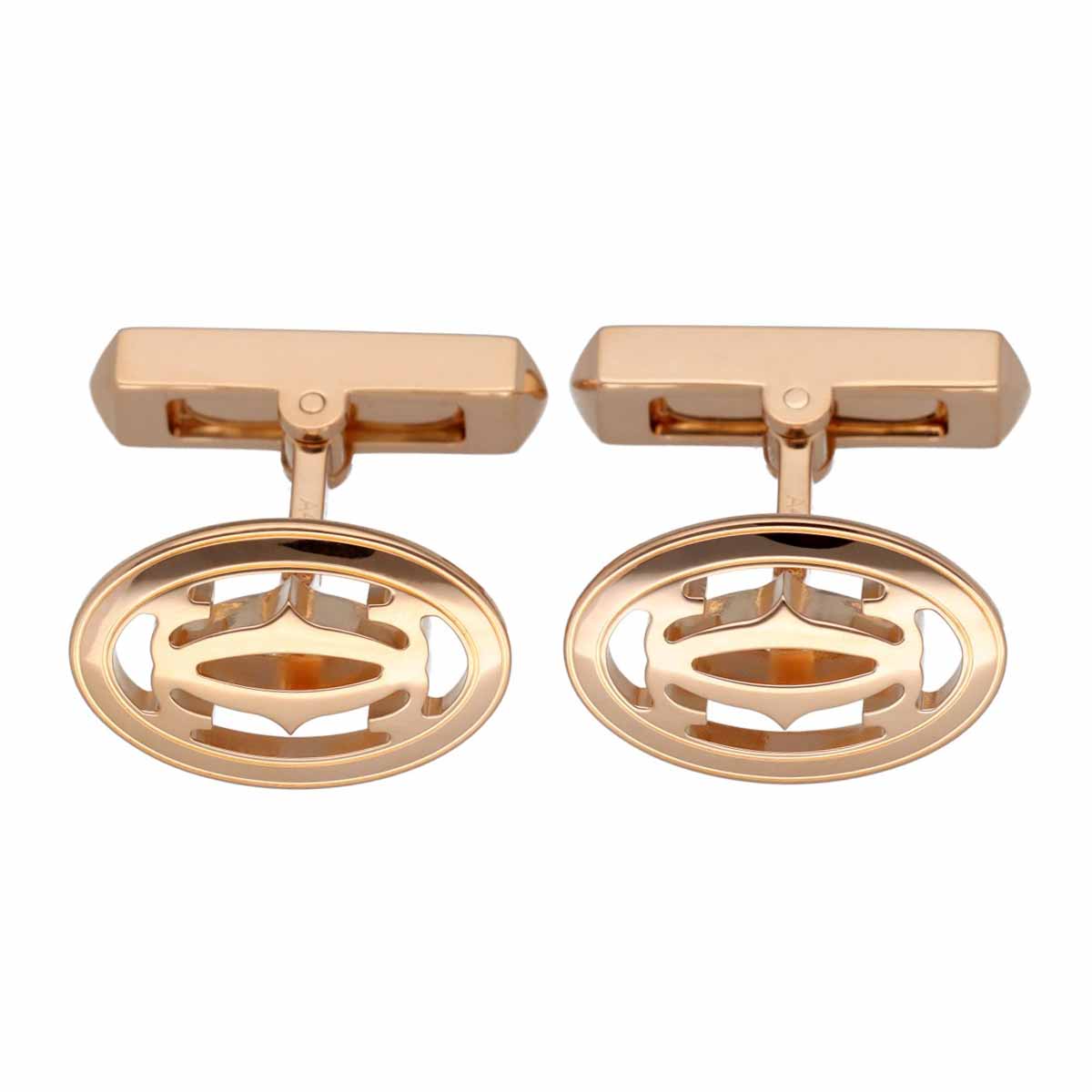 Cartier カルティエ ドゥーブル C ドゥ カルティエ カフリンクス OG000714 750 K18 PG サクラ色ゴールド【貨物輸送無料】【中古】TMR2312280010