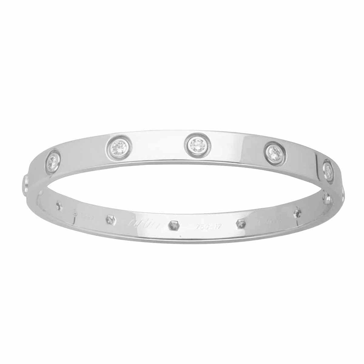 Cartier カルティエ フルダイヤモンド ラブブレスレット 17cm 750 K18 WG ホワイトゴールド【送料無料】レディース【中古】24320809|Azabu Vintage