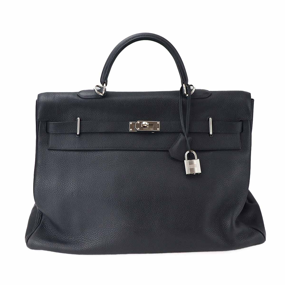 Hermes エルメス Kelly ケリー50 トリヨンクレマンス ブラック シルバー金具 □H刻印【送料無料】【代引き無料】ハンドバッグ【中古】24441116