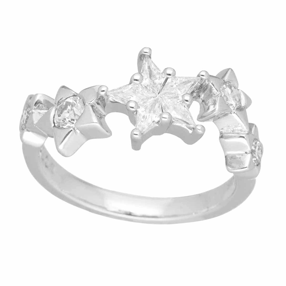 ピンキーリング ダイヤモンド(0.33ct) 星モチーフ スター リング 750 K18 WG ホワイトゴールド 日本サイズ約2.5号 #42.5【送料無料】指輪【中古】TMR2606240020|Azabu Vintage