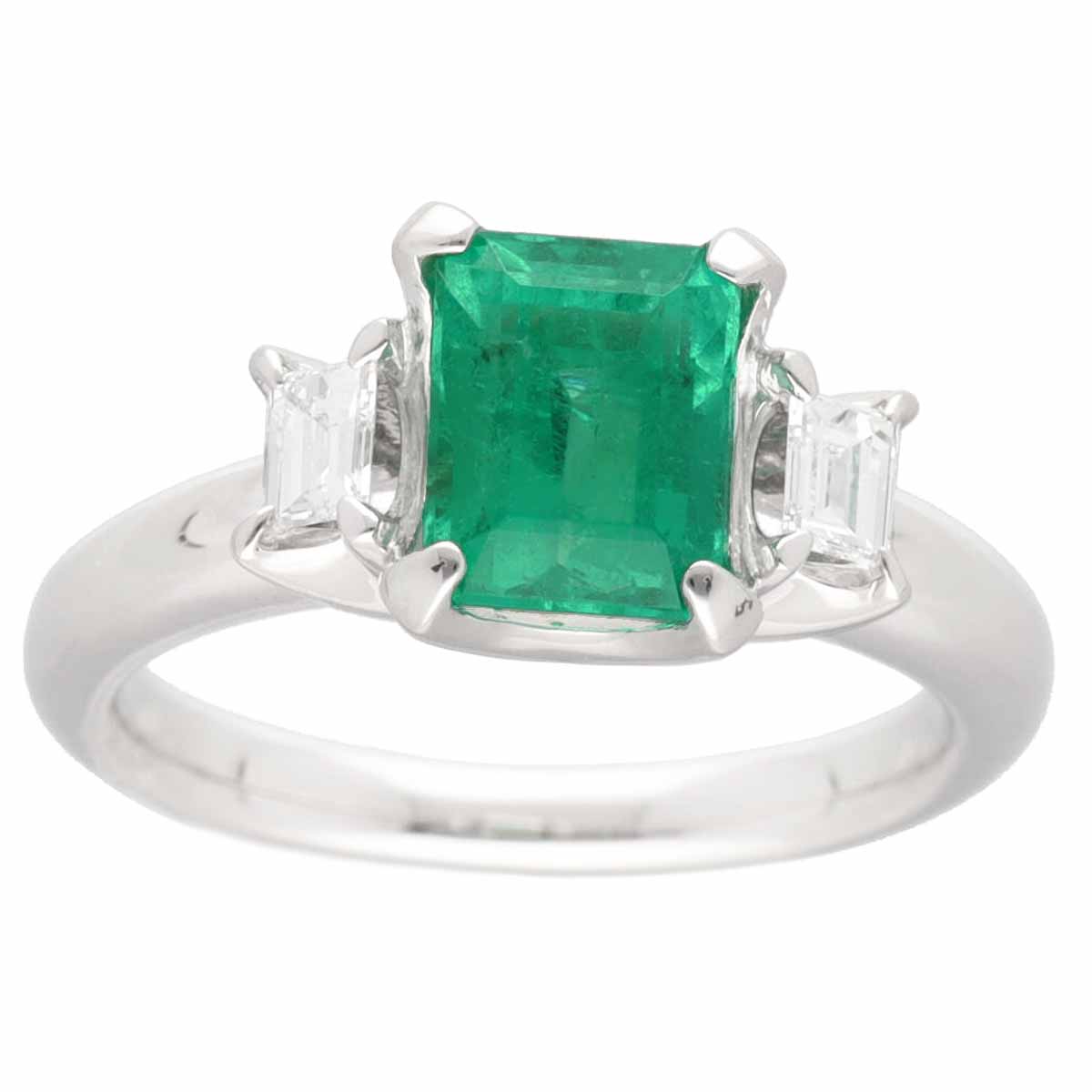 コロンビア産 F1 天然エメラルド(1.74ct) ダイヤモンド(0.24ct) リング PT900 プラチナ 日本サイズ約12号 #52 鑑別書【送料無料】指輪【中古】24280755｜Azabu Vintage 473,000円