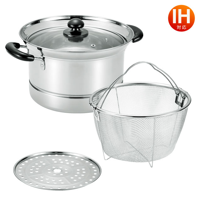 楽天市場】鍋セット 調理器具 ステンレス 深型両手鍋22cm 満水容量