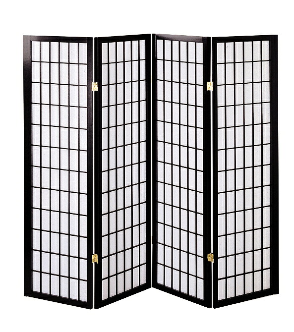 \マラソンP5倍/和風衝立4連 こだま 高さ150cm JP-和風衝立4連こだま(BK) JP4BK 弘益|AZmax Direct