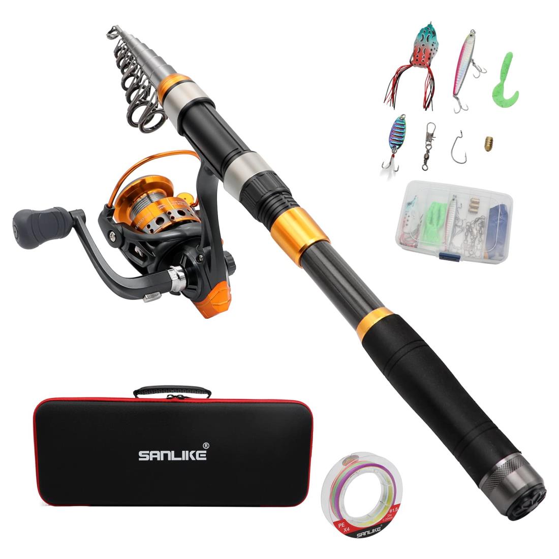 2.7Mセット サンライク（SANLIKE 釣り竿セット 釣り竿 投げ竿 ロッドセット スピニングリール付き 釣り餌 釣り糸付 収納バッグ付き 釣りロッド 伸縮 カーボン製 釣り具 携帯型 入門セット 海釣り 2.7m 楽天市場】サンライク（SANLIKE 釣り竿セット 釣り竿 投げ竿 ロッド