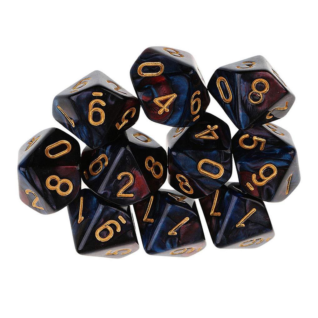 楽天市場】10個 多面体ダイス D10 (1-10) サイコロ 10面ダイス Dungeons and Dragons 、DND、 TRPG、 MTGなどテーブルゲーム用  (レッド) : LAVETT
