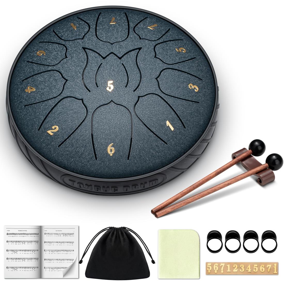 スチールタンドラム✨30cmDキー15音✨パンドラム✨ハンドドラム✨紺色 Amazon.co.jp: スチールタングドラム、13インチ15チューンハンド