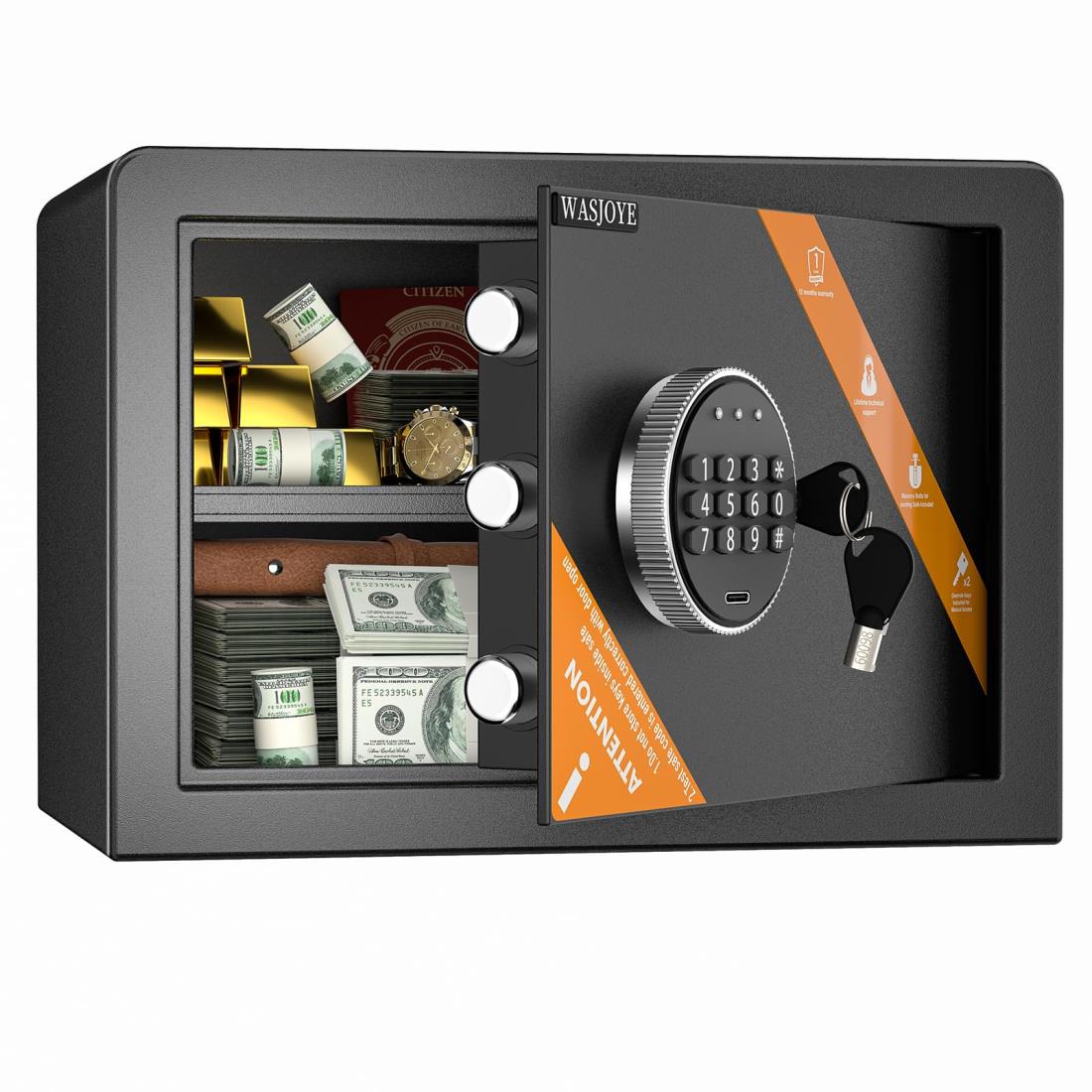 WASJOYE 金庫 家庭用金庫 小型 テンキー式 電子金庫 防犯金庫 家庭用 Amazon.co.jp: 金庫 家庭用 小型 業務用 耐火耐水 a4ファイル