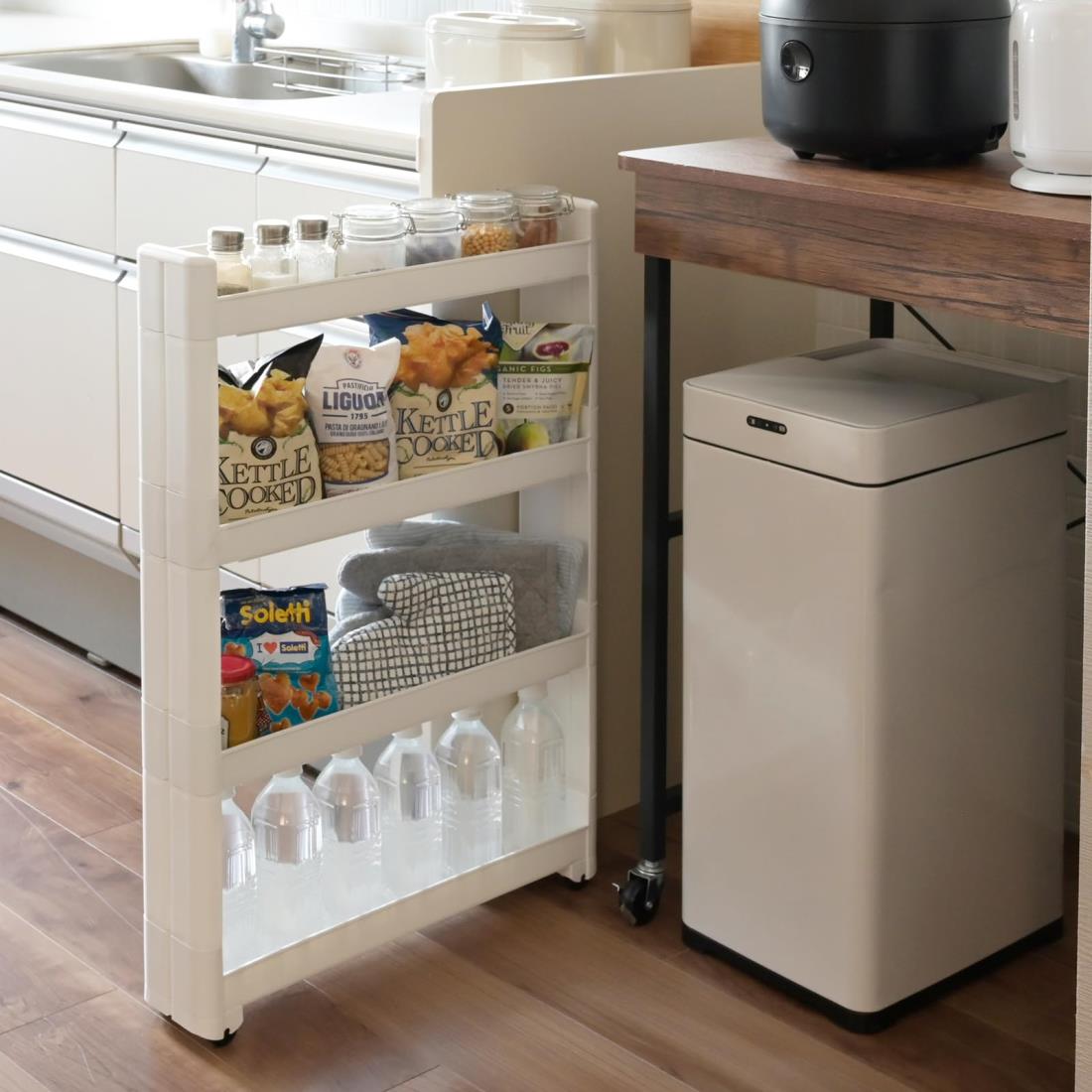 ホームエレクター 細型すき間収納ワゴン ウレタンキャスター付き 白 中古品 ホームエレクター 細型すき間収納ワゴン ウレタンキャスター付き 白 中古品