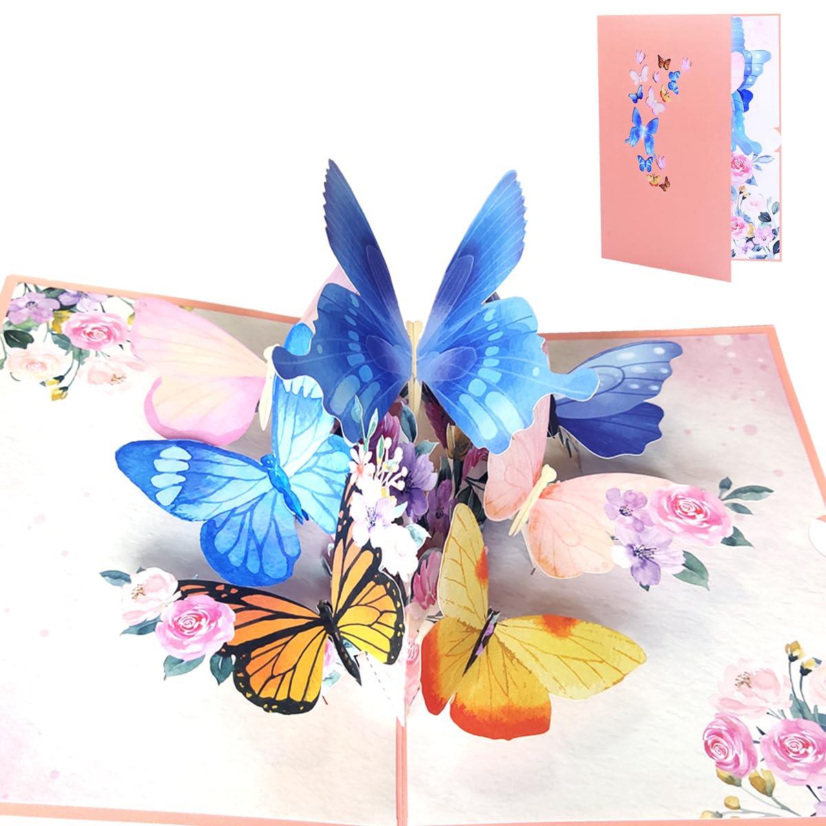 楽天市場】【JRIQHOLD】3D 蝶々ポップアップカード 蝶が舞う感じ 立体