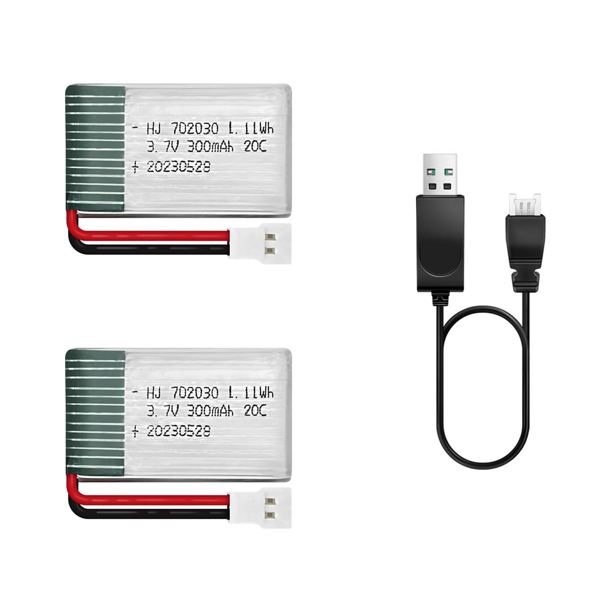 リポバッテリー 300mAh 3.7V 2個 XH2.54コネクター 33*20*6mm 9.0g HAWK'S WORK画像