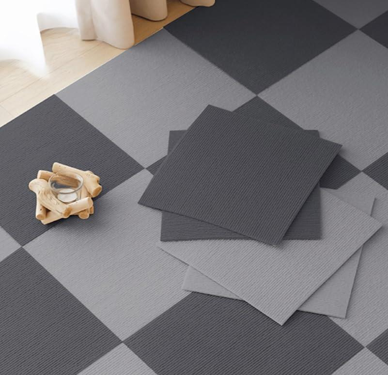 タイルカーペット ジョイントマット タイルマット 吸着マット 大判 30 x 30cm 30枚 玄関マット 滑り止め対策 防?加工 洗える ペット用 カーペットズレない 防音 子様・お年寄り・ペット猫犬滑り止め対策 家庭/オフィス/業務用/商用/事務所 【ライトグレー+ダークグレー】