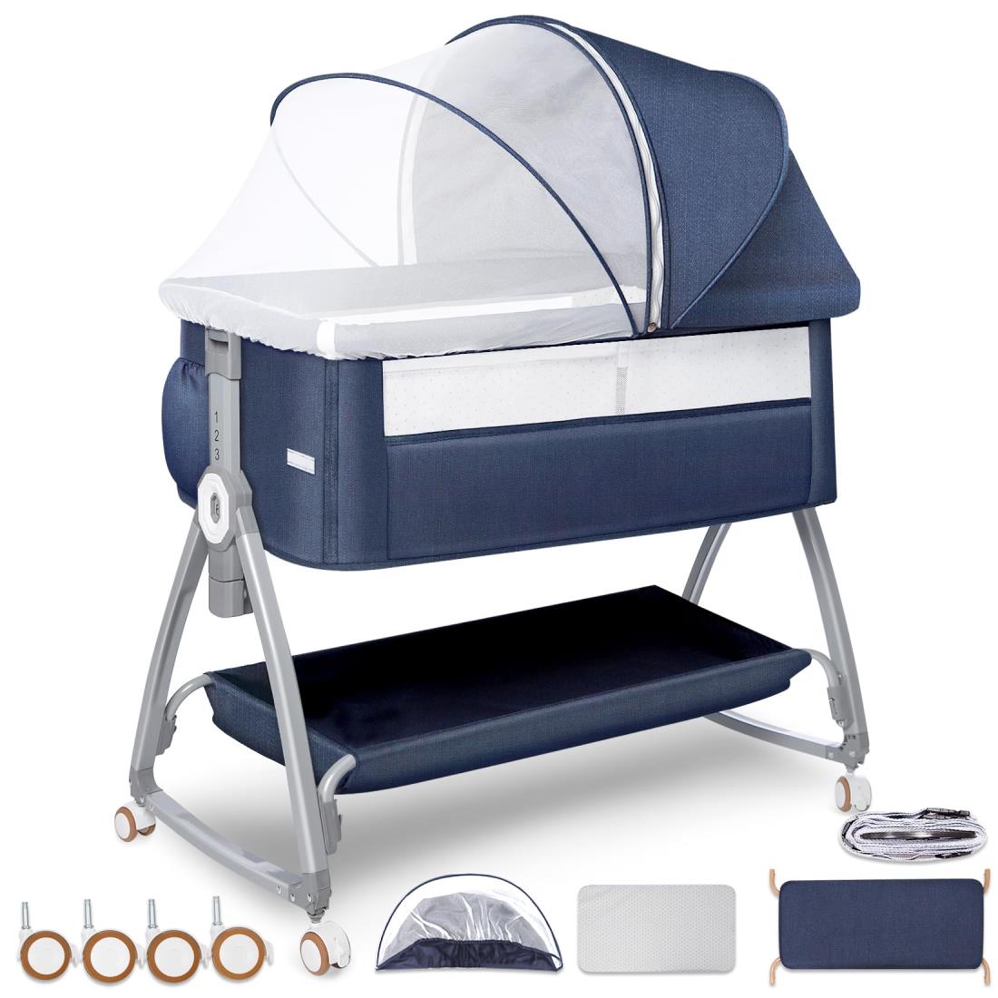 楽天市場】Kino Linpo ベビーベッド 添い寝 新生児ベッド 乳児用ベッド