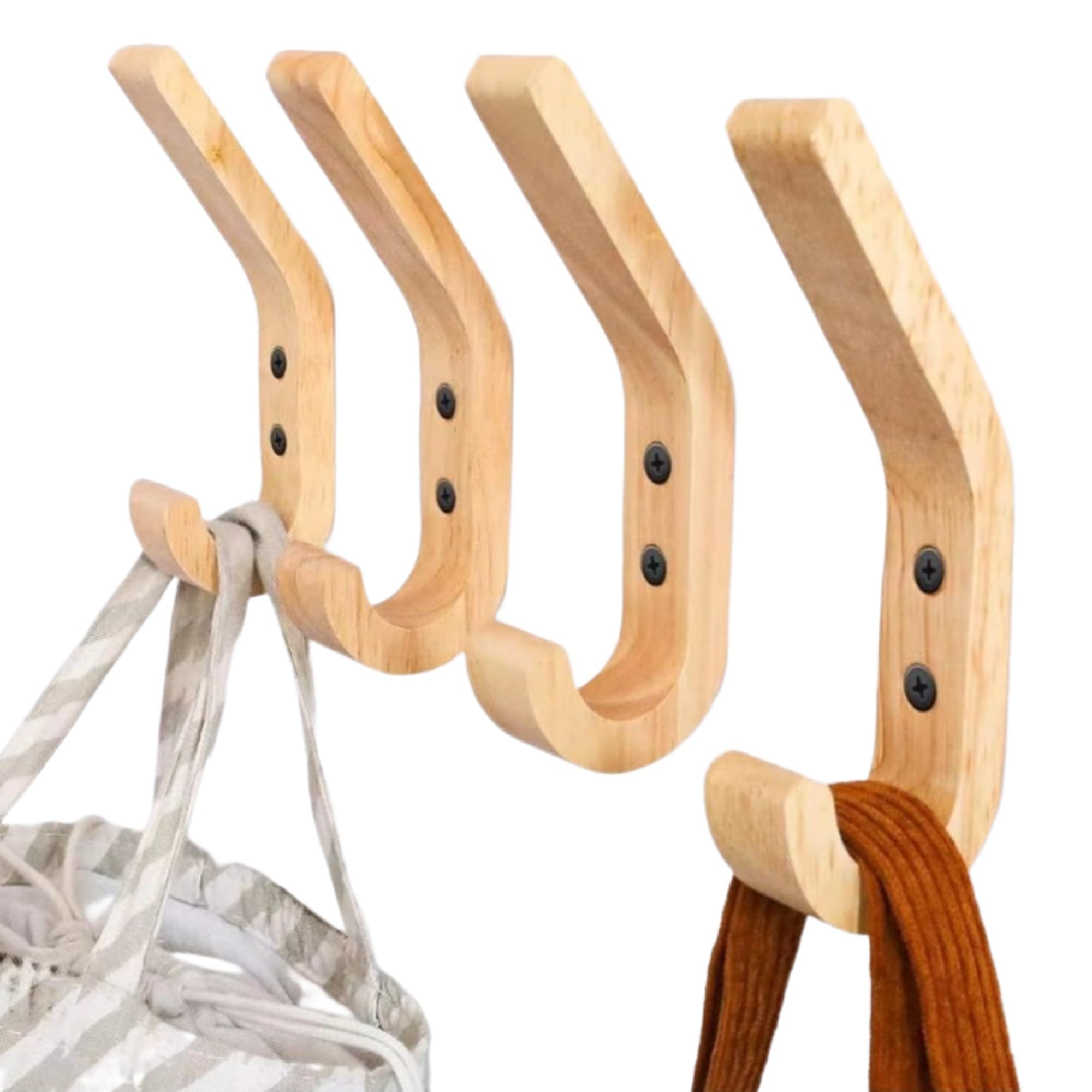 楽天市場】木製 壁掛けフック 4個 北欧 石膏ボード L字フック