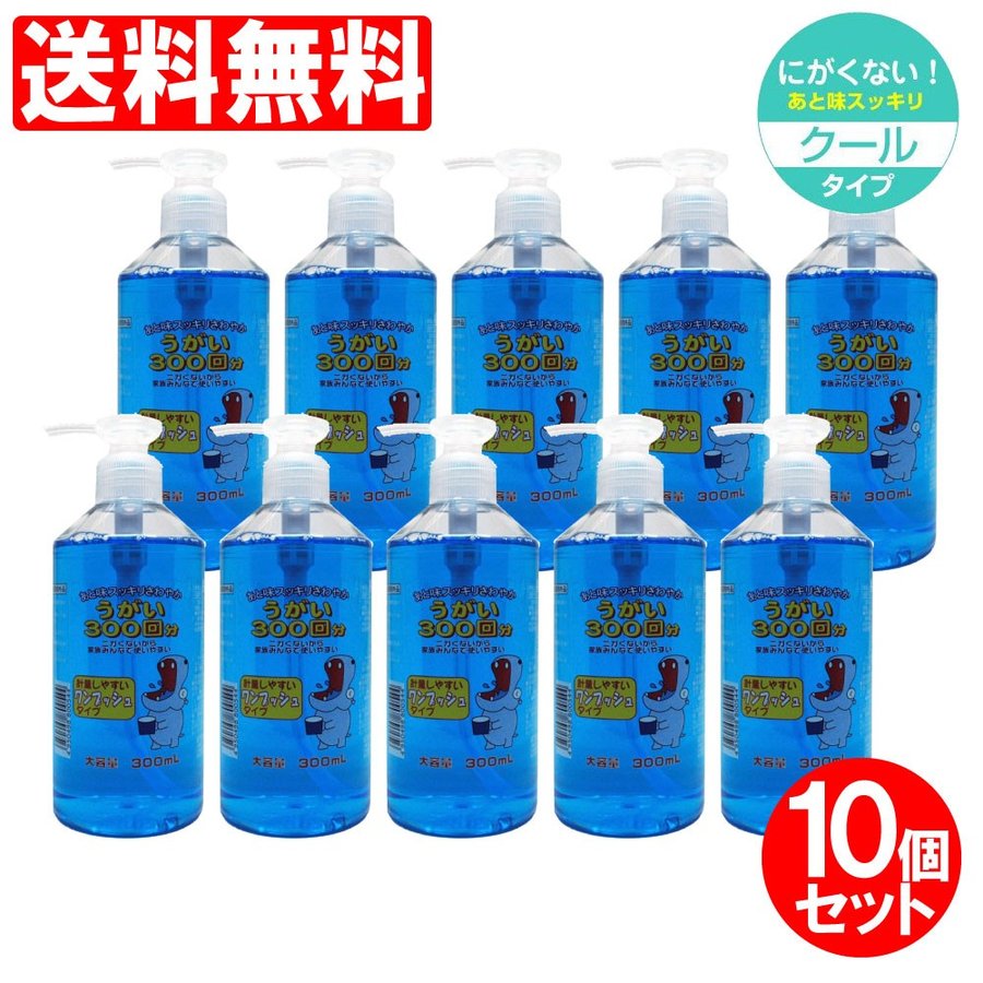 うがい液 イーレス うがい薬 300mL×10個仕掛ける ペパーミント味 決める治療薬部外品 日本製 貨物輸送無料