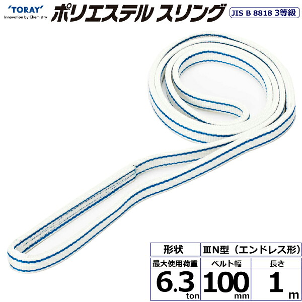 ポリエステルスリング PET3N エンドレス形 6.3ton 幅100mm 長さ1m PET3N-100X1.0 40936 東レ TORAY ベルトスリング フリーク 法人様限定｜アズテック　ビジネスストア 9,733円