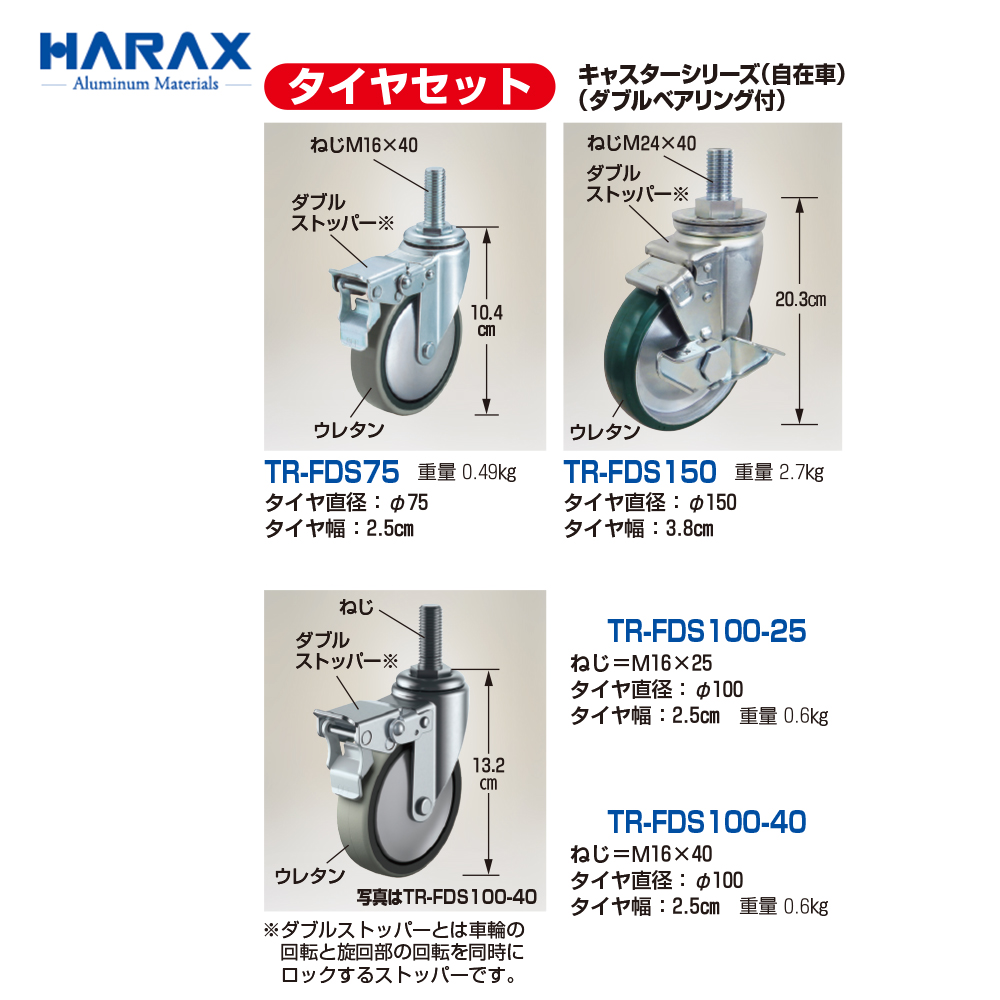 ファッションの ハラックス HARAX 2個セット タイヤセット キャスター