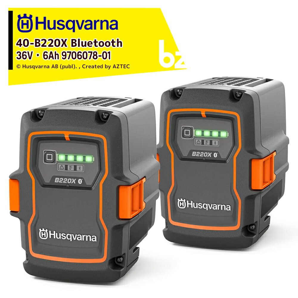 ＜2個書き割り品＞Husqvarna ハスクバーナ 36V・6Ah多役立つこと Li-Ion リチウムイオン 乾電池 40-B220X Bluetooth 9706078_01