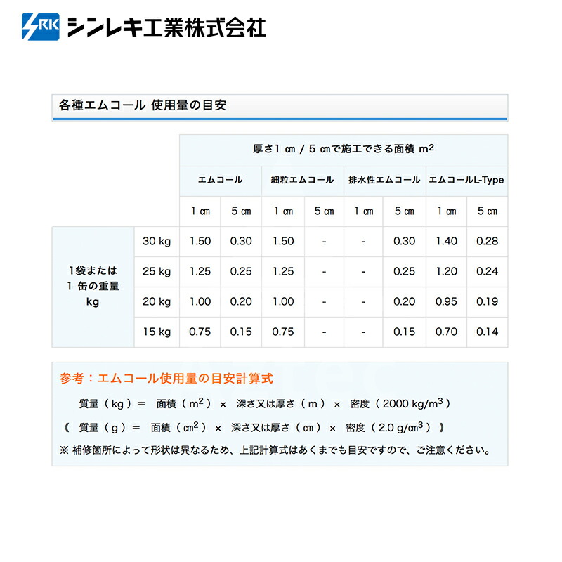 【法人様限定】【シンレキ工業】アスファルト補修材エムコール30kg(袋タイプ/標準:粒大きめ)