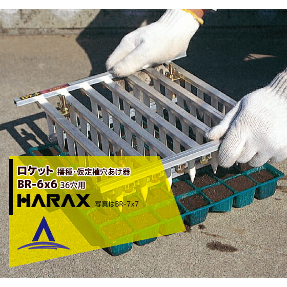 【百貨店SALE分量制限事項通貨価値！】ハラックス HARAX ロケット花火 6X6（36穴用）蒔き付ける・仮植用穴あけ器 BR-6×6