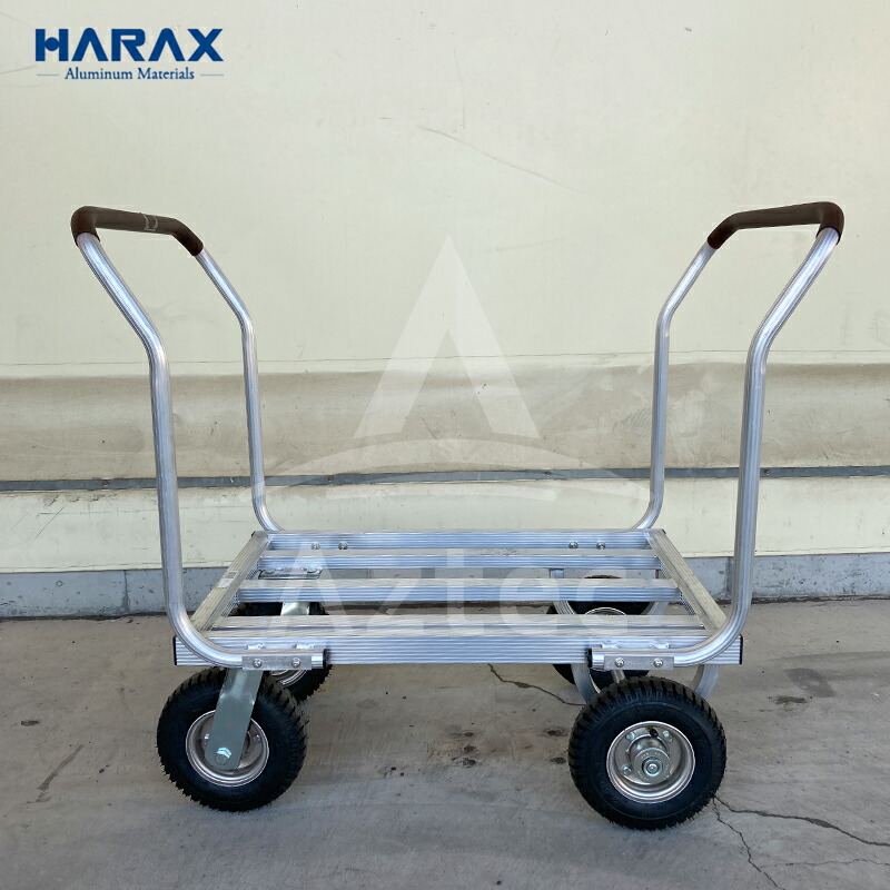 AZTEC ショップハラックス HARAX 両手ハンドル仕様 CH-1400 アルミ製ハウスカー タイヤ幅調節タイプ エアータイヤ 2台セット品