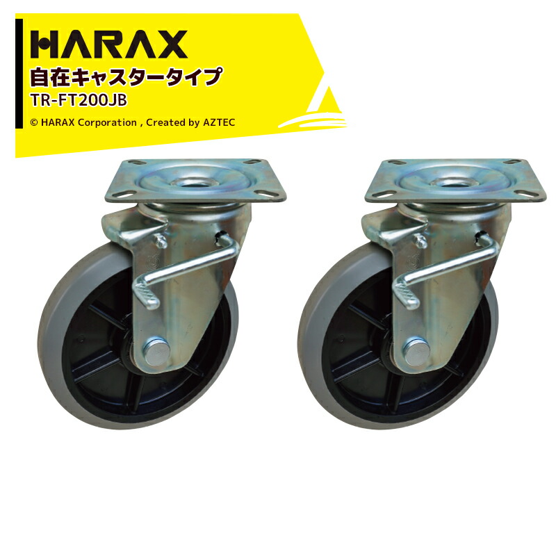 【４月買い物マラソン数量限定SALE！】ハラックス｜HARAX ＜2個セット品＞自在キャスタータイプ ダブルベアリング付 TR-FT200JB