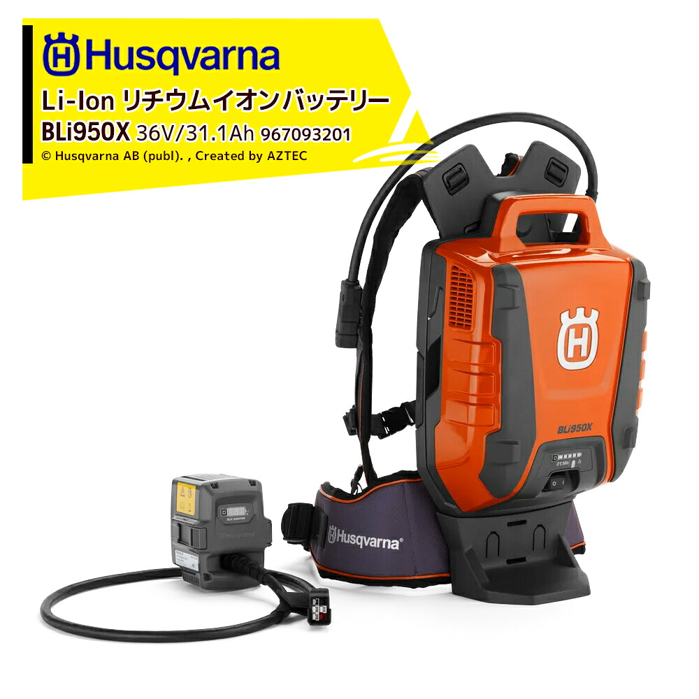 最大100%ポイントバック 確率2分の1！条件達成でチャンス最大5倍！要エントリー！Husqvarna｜＜2台セット品＞ハスクバーナ Li-Ion 大容量背負式リチウムイオンバッテリー 36V/9.4Ah BLi950X 967093201