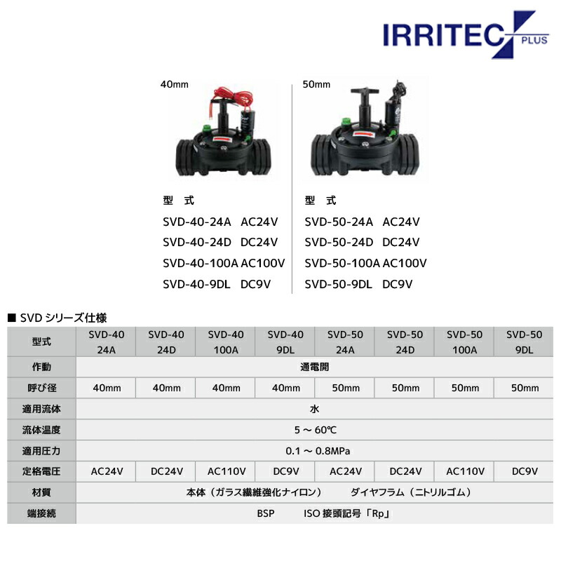 低価 本物保証 スーパーsale 限定1台 イリテック プラス Irritec Svd 40 24a 40mm Aztec 店 電磁弁 ダイヤフラム式