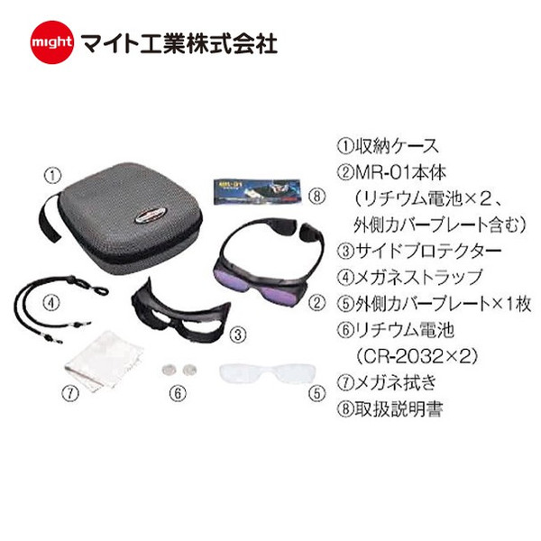 【マイト工業】might溶接自動遮光メガネ液晶式MR-01<ブラックカラー>