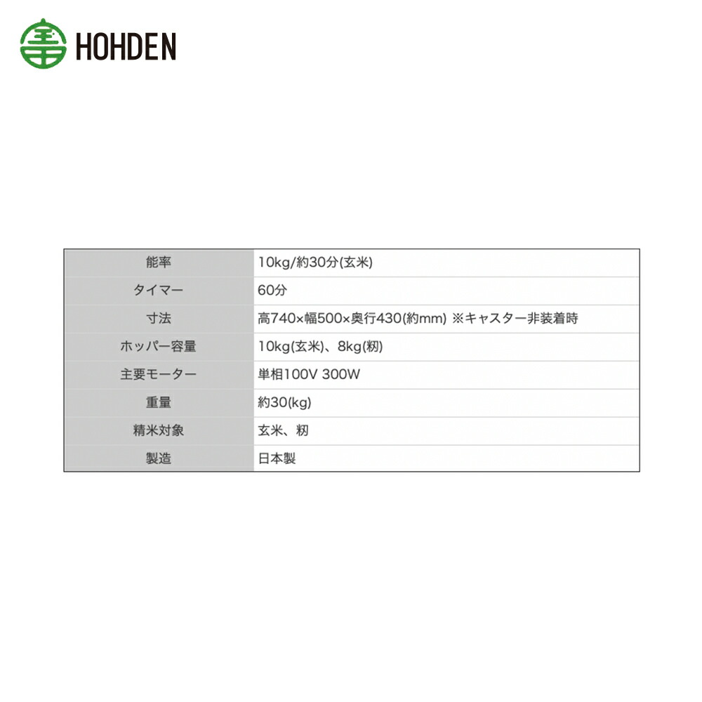 非常に高い品質 宝田工業 HODEN 循環式精米機 10kgタイプ NSK-10 ホッパー容量 fucoa.cl