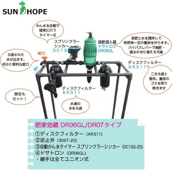 メール便不可 サンホープ Diy 工具 肥家効蔵 Dr06glユニット Aztec 肥家効蔵 店点滴チューブなどの手前に配管するだけ Dr06glユニット花 ガーデン Diy 沖縄 離島別途追加送料 安価即出荷