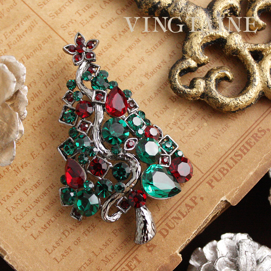 楽天市場】クリスマスツリーブローチ ミニサイズ カラフル 星 華やか