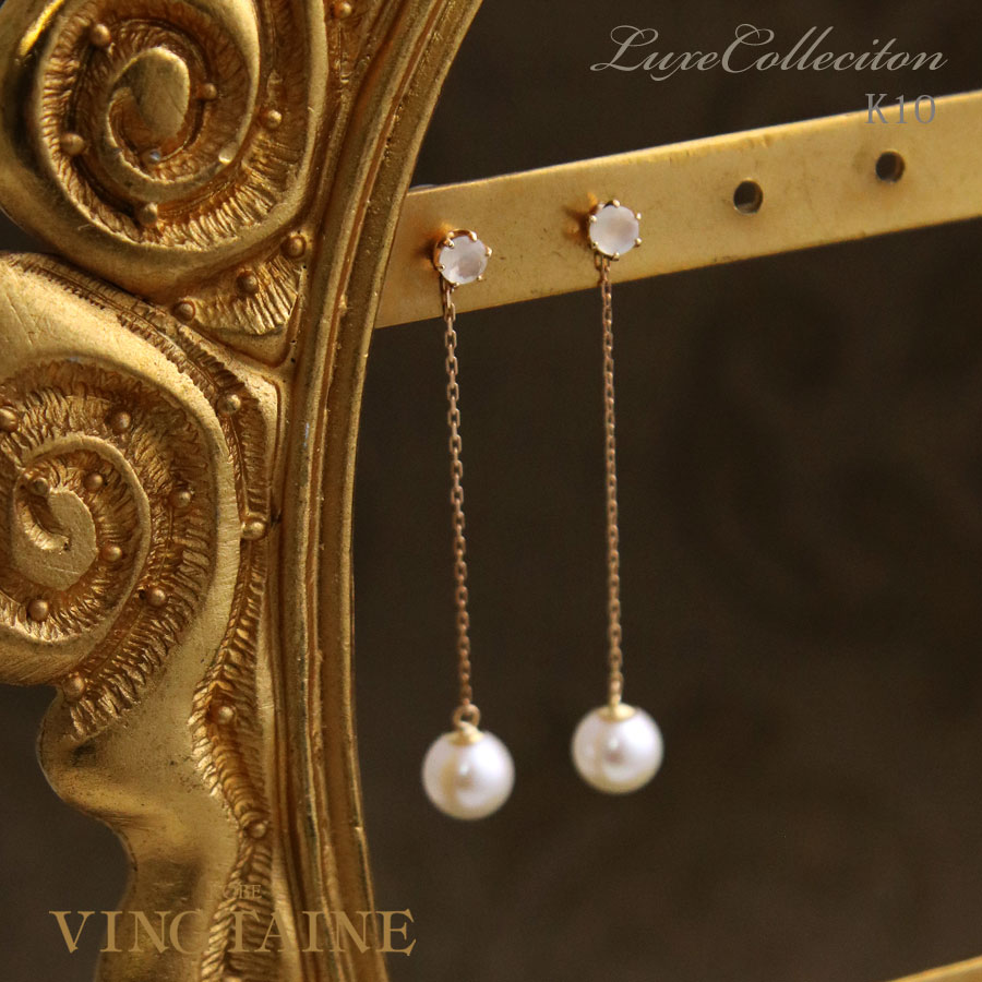 楽天市場】K10ガーネット×一粒淡水パールピアス 1月誕生石 イエロー