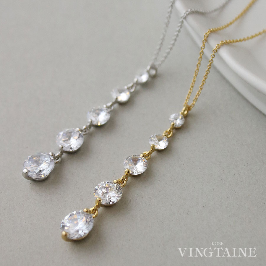 【超美品】キュービックジルコニアダイヤ ★ 3連 ネックレス 超美品】キュービックジルコニアダイヤ ☆ 3連 ネックレス