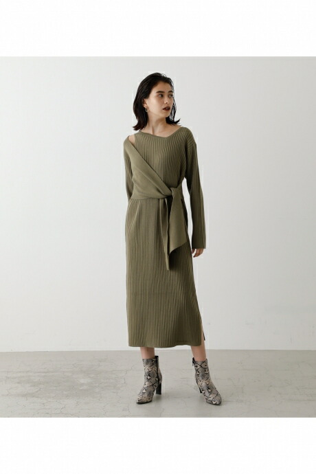 楽天市場 Front Link Asymmetry Knit Op フロントリンクアシンメトリーニットワンピース Mook53掲載 Azul By Moussy アズール バイ マウジー レディース トップス ニット ワンピース ワンピース Markdown Azul By Moussy