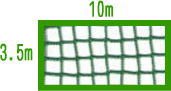 ６０本ベイスボール目防球サイバー空間３.５Ｍ×１０Ｍ （緑であること）