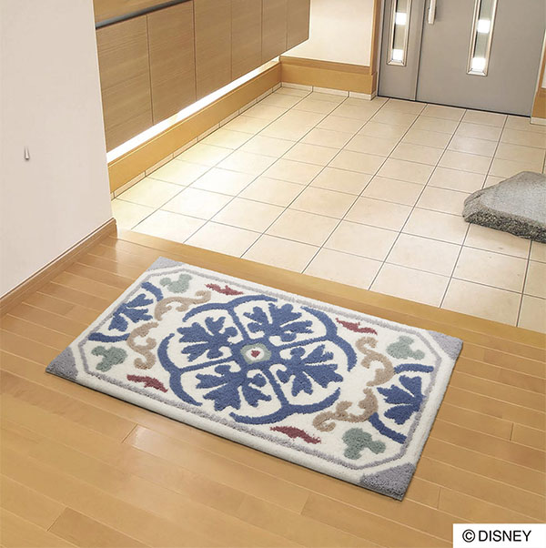 玄関マット　ミッキー デコレーションマット 50&times;80 ディズニー 滑り止め 防ダニ 日本製 国産　北欧 スミノエ ブルー｜畳・カーペットの店アズマ 9,438円