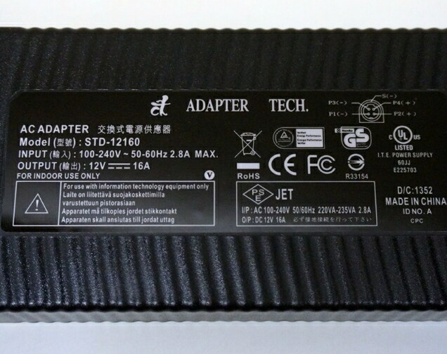 /【中古】12V/16Aスイッチングワット数 STD-12160 DCつら構え：4いの一番