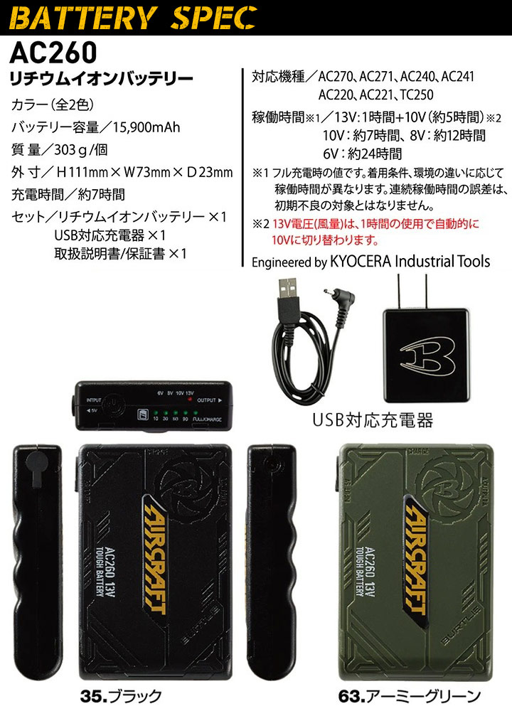 バートルエアークラフトセットタクティカル半袖ブルゾンファン付きウェアAC1156ファンバッテリーセット【2021年モデルAC260AC270】フード付きジャケット熱中症対策撥水加工男女兼用作業着電動ファン付き作業服