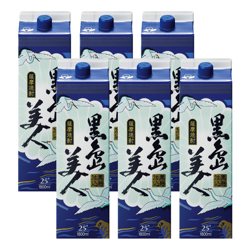 【送料無料！（北海道・沖縄は別途送料）】 鹿児島焼酎　黒島美人　黒麹仕込 25度　1800mlパック×6本 / 父の日