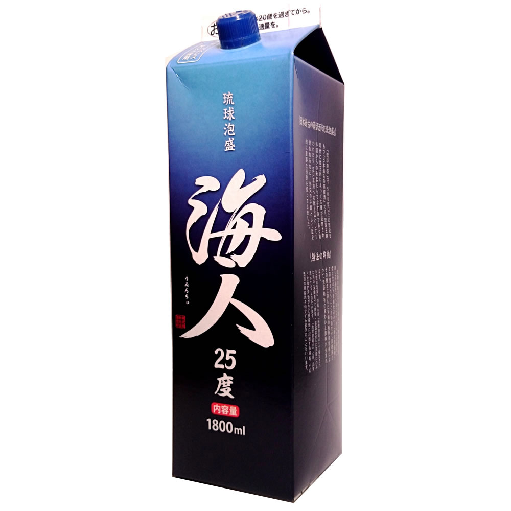楽天市場】海人（うみんちゅう）パック 25度 1800ml【比嘉酒造】 : 酒