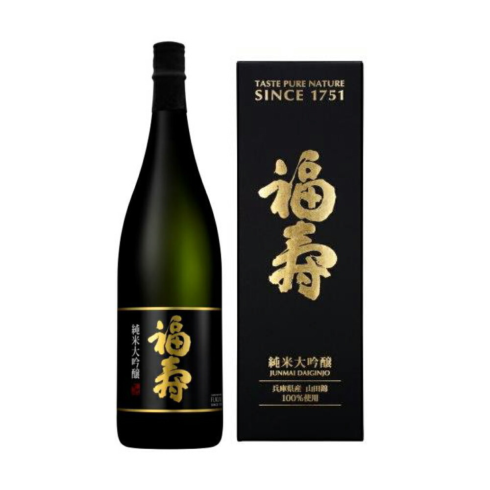 【お取り寄せ品】清酒 福寿 純米大吟醸 黒ラベル 1800ml/日本酒/ノーベル賞/福壽/灘/酒心館 一升瓶 1.8L 日本酒/晩餐会